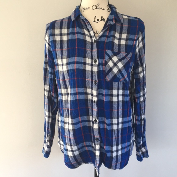Topshop Tops - Topshop Lined Flannel Plaid Button Down